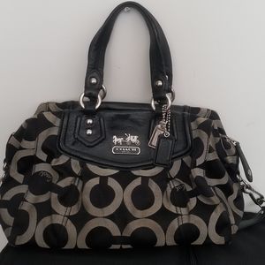 Coach Signature Black and Grey Hobo Bag